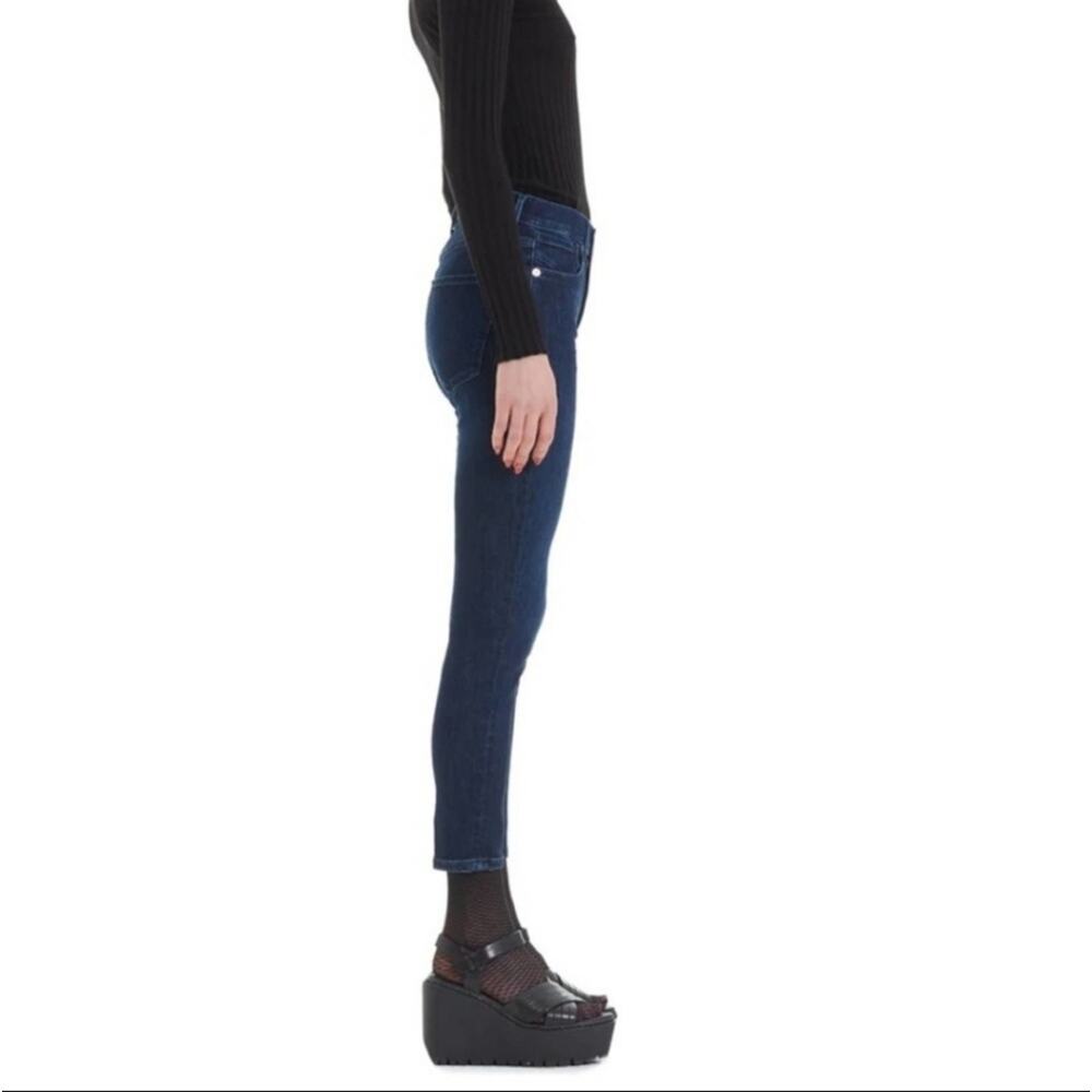 AGOLDE Sophie High Rise Crop Skinny Jeans Dark Wash Blue Size 27 Chic Trendy - Picture 5 of 15